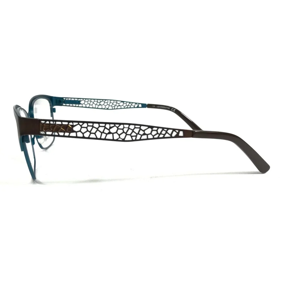 Liz Claiborne Eyeglasses Frames L643 0XL7 Brown Blue Square Cat Eye 54-16-135